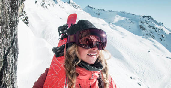 kvinna i goggles